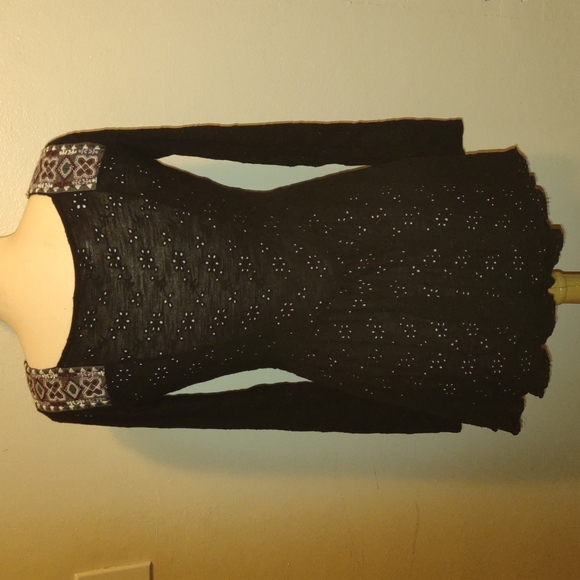 NWOT FREE PEOPLE long sleeve boho tunic high/low blouse SZ SMALL - Picture 7 of 9